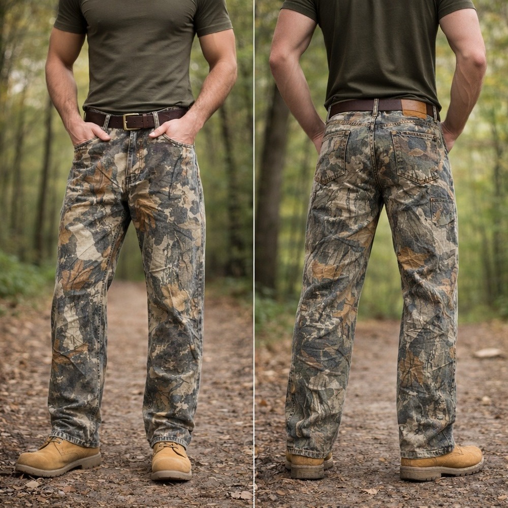 Wrangler‎ Pro Gear Realtree Camo Double Knee Jeans 34x32 Vintage Workwear